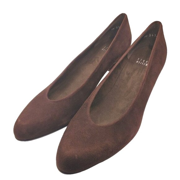 Stewart Weitzman Wedge Pump Brown Suede Shoes Womens Size 7-1/2 - Picture 1 of 10